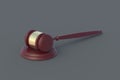 Judge gavel on gray background