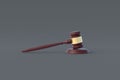 Judge gavel on gray background