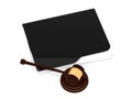 Judge gavel and grey folder - LAW concept Royalty Free Stock Photo