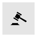 Judge gavel, hammer.gray background. Vector illustration. Royalty Free Stock Photo