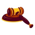 Judge gavel icon, cartoon style Royalty Free Stock Photo