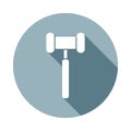 judge gavel icon in Flat long shadow style. One of web collection icon can be used for UI, UX Royalty Free Stock Photo