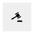 Judge gavel icon. Gray background. Vector illustration. Royalty Free Stock Photo