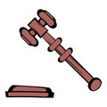 Judge gavel icon, icon cartoon Royalty Free Stock Photo