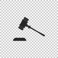 Judge gavel icon isolated on transparent background. Gavel for adjudication of sentences and bills, court, justice, with Royalty Free Stock Photo