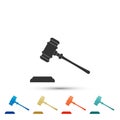 Judge gavel icon isolated on white background. Gavel for adjudication of sentences and bills, court, justice, with a Royalty Free Stock Photo