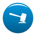 Judge gavel icon vector blue Royalty Free Stock Photo