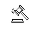 Judge gavel Icon Vector. Simple flat symbol. Perfect Black pictogram illustration on white background Royalty Free Stock Photo