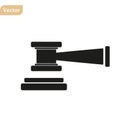 Judge gavel Icon Vector. Simple flat symbol. Perfect Black pictogram illustration on white background Royalty Free Stock Photo