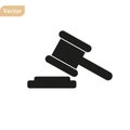 Judge gavel Icon Vector. Simple flat symbol. Perfect Black pictogram illustration on white background Royalty Free Stock Photo