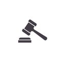 Judge gavel Icon, Vector Simple illustration isolated on white background Royalty Free Stock Photo