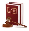 Judge gavel and law books. Royalty Free Stock Photo