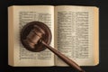 Judge gavel and legal book. Close up. Top view. Justice and law concept Royalty Free Stock Photo