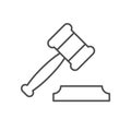 Judge gavel line outline icon Royalty Free Stock Photo