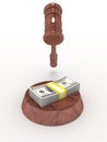 Judge gavel and money