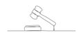 Judge gavel One line drawing Royalty Free Stock Photo