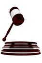 Judge gavel with silver decorations - wooden gavel - law concept