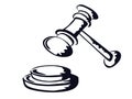 Judge gavel,sketch shape,vector from Royalty Free Stock Photo