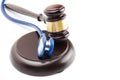 Judge gavel and stethoscope next to it Royalty Free Stock Photo