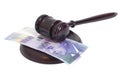 Judge Gavel and Swiss Thousand Franc Currency