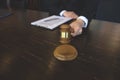 Judge with gavel on table. attorney, court judge,tribunal and justice concept Royalty Free Stock Photo