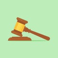 Judge gavel vector flat illustration