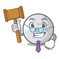 Judge golf ball mascot cartoon Royalty Free Stock Photo