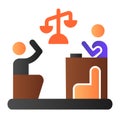 Judge and guilty flat icon. Court color icons in trendy flat style. Trial gradient style design, designed for web and