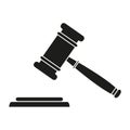 Judge hammer black icons Royalty Free Stock Photo