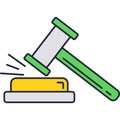 Judge hammer icon court gavel vector isolated