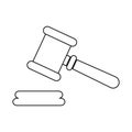 Judge hammer icon, law auction symbol, gavel justice sign vector illustration button Royalty Free Stock Photo