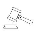 Judge hammer icon, law auction symbol, gavel justice sign vector illustration button Royalty Free Stock Photo