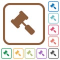 Judge hammer simple icons
