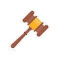 judge hammer Use knocks to decide a lawsuit. A wooden hammer to hit the auction close