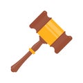 judge hammer Use knocks to decide a lawsuit. A wooden hammer to hit the auction close