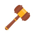 judge hammer Use knocks to decide a lawsuit. A wooden hammer to hit the auction close