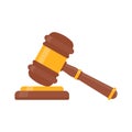 judge hammer Use knocks to decide a lawsuit. A wooden hammer to hit the auction close