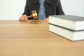 judge hold legal law gavel at courtroom. lawyer attorney justice Royalty Free Stock Photo