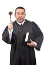 Judge holding the gavel and book Royalty Free Stock Photo