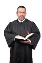 Judge holding the gavel and book Royalty Free Stock Photo