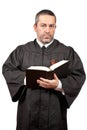 Judge holding the gavel and book Royalty Free Stock Photo