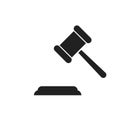 Judge hummer or gavel icon isolated. Auction or judgement symbol. Law or court element Royalty Free Stock Photo