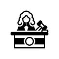 Black solid icon for Judge, justice and magistrate