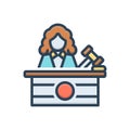 Color illustration icon for Judge, justice and magistrate Royalty Free Stock Photo
