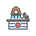 Color illustration icon for Judge, justice and magistrate