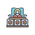 Color illustration icon for Judge, justice and lawful