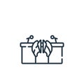 judge icon vector from esports concept. Thin line illustration of judge editable stroke. judge linear sign for use on web and Royalty Free Stock Photo