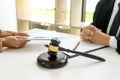 Judge lawyer gavel with bribe money in law firm Royalty Free Stock Photo