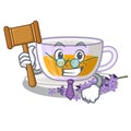 Judge levender tea is poured cartoon bottle Royalty Free Stock Photo