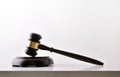Judge mace background on white table and white isolated background
